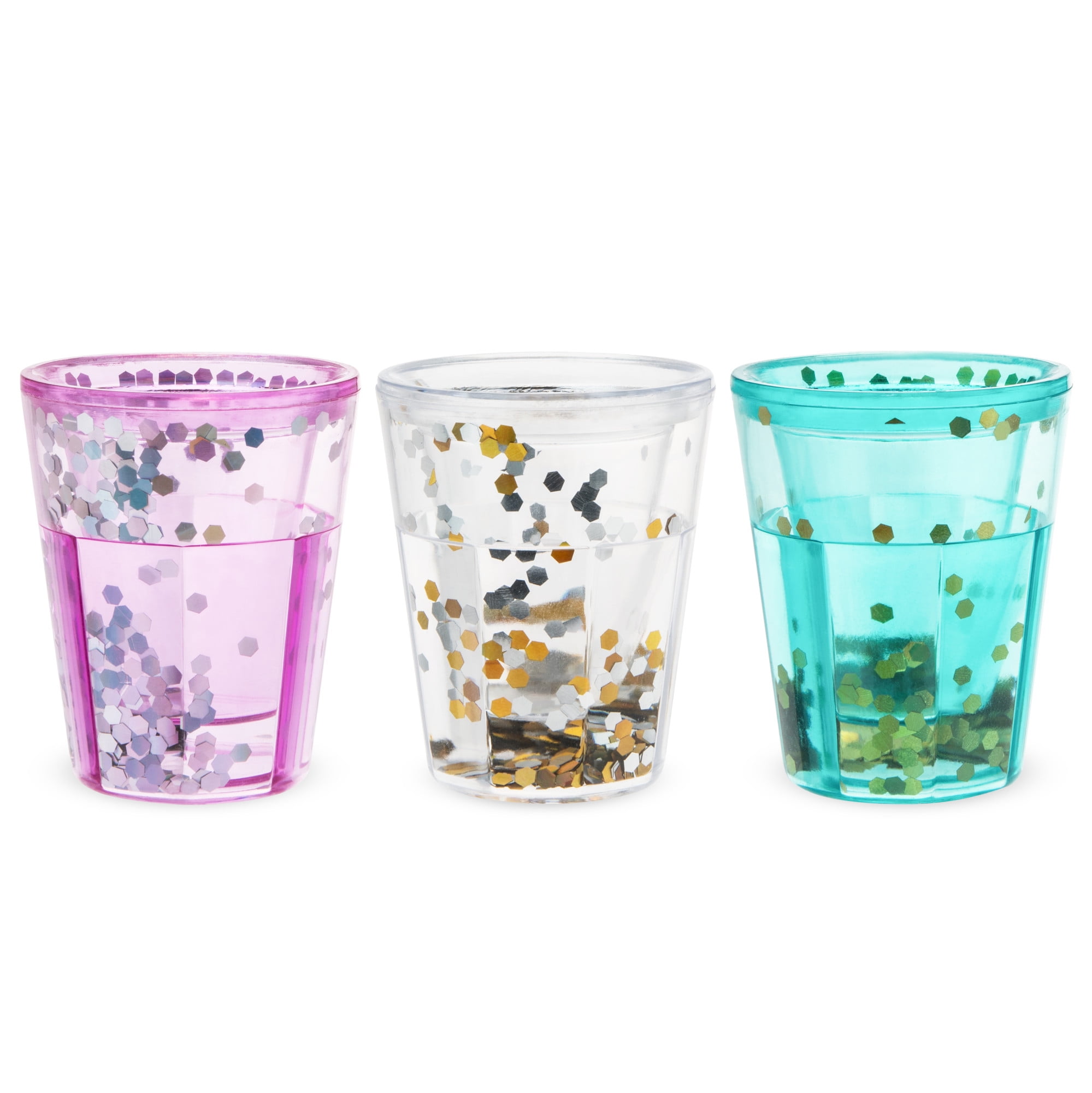Blush Mermaid Glitter Shot Glasses Stackable Shooters, Multicolor Set