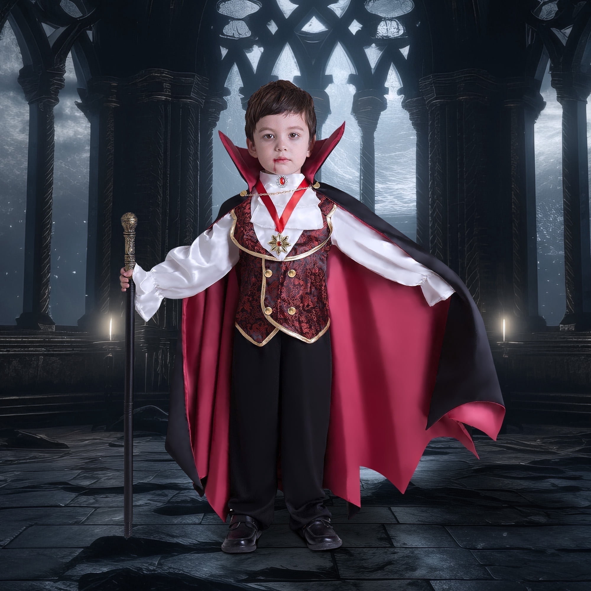 HENBRANDT Vampir-Kostüm Für Kinder – Grusel-Fancy-Dress Für Halloween & Mottopartys