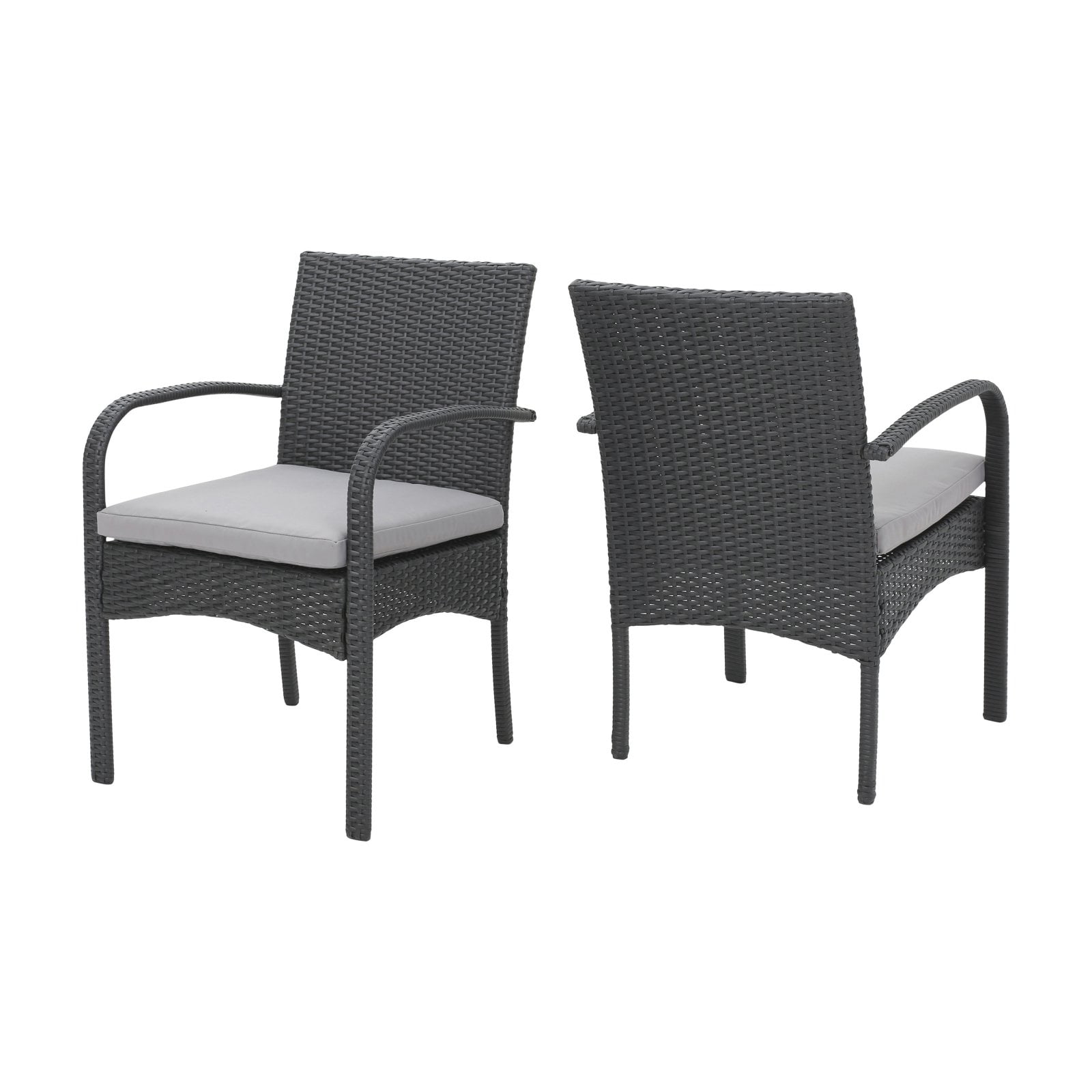 Black Christopher Knight Home 312244 Raevyn Outdoor Dining Chair Set of 2 