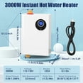 thumbnail image 2 of Imountek 3000W Electric Tankless Water Heater, Instant Hot Water Heater with Digital Display for Kitchen & Bathroom Sink, RV Use, White, 2 of 11