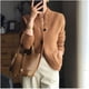 thumbnail image 5 of Camisa de punto suelta con parte inferior de primavera y otoño, abrigo de punto para mujer, cárdigan de cuello para mujer, 5 of 5