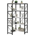 thumbnail image 5 of Dextrus 5-Tier L-Shaped Bookcase Storage Organizer, Tall Corner Bookshelf Open Display Freestanding Storage Corner shelf, White, 5 of 8