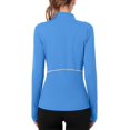 thumbnail image 3 of Women's Long Sleeve Workout Tops Zip Thumb Hole Athletic Running Sweatshirt Rash Guard Pullover, 3 of 7