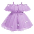 thumbnail image 2 of IBTOM CASTLE Toddler Baby Girls Birthday Party Dress Butterfly Embroidery Princess Tulle Tutu Wedding Pageant Evening Prom Ball Gown 18-24 Months Purple Butterfly, 2 of 4
