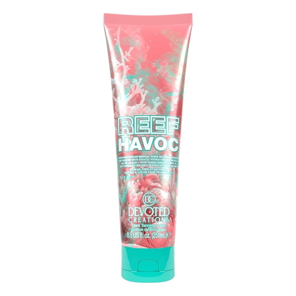 Devoted Creations Reef Havoc | Indoor/Outdoor Mineral Surge Natural Bronzer Dark Tanning Lotion 8.5 oz