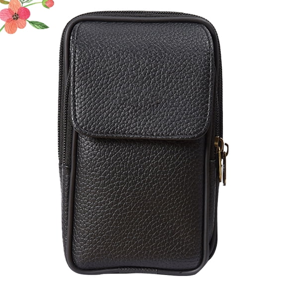 OFFIGAM Black Zipper Waist Bag 1Pc Mobile Phone Pouch for Cycling, Climbing, Outdoor Sports and Travel