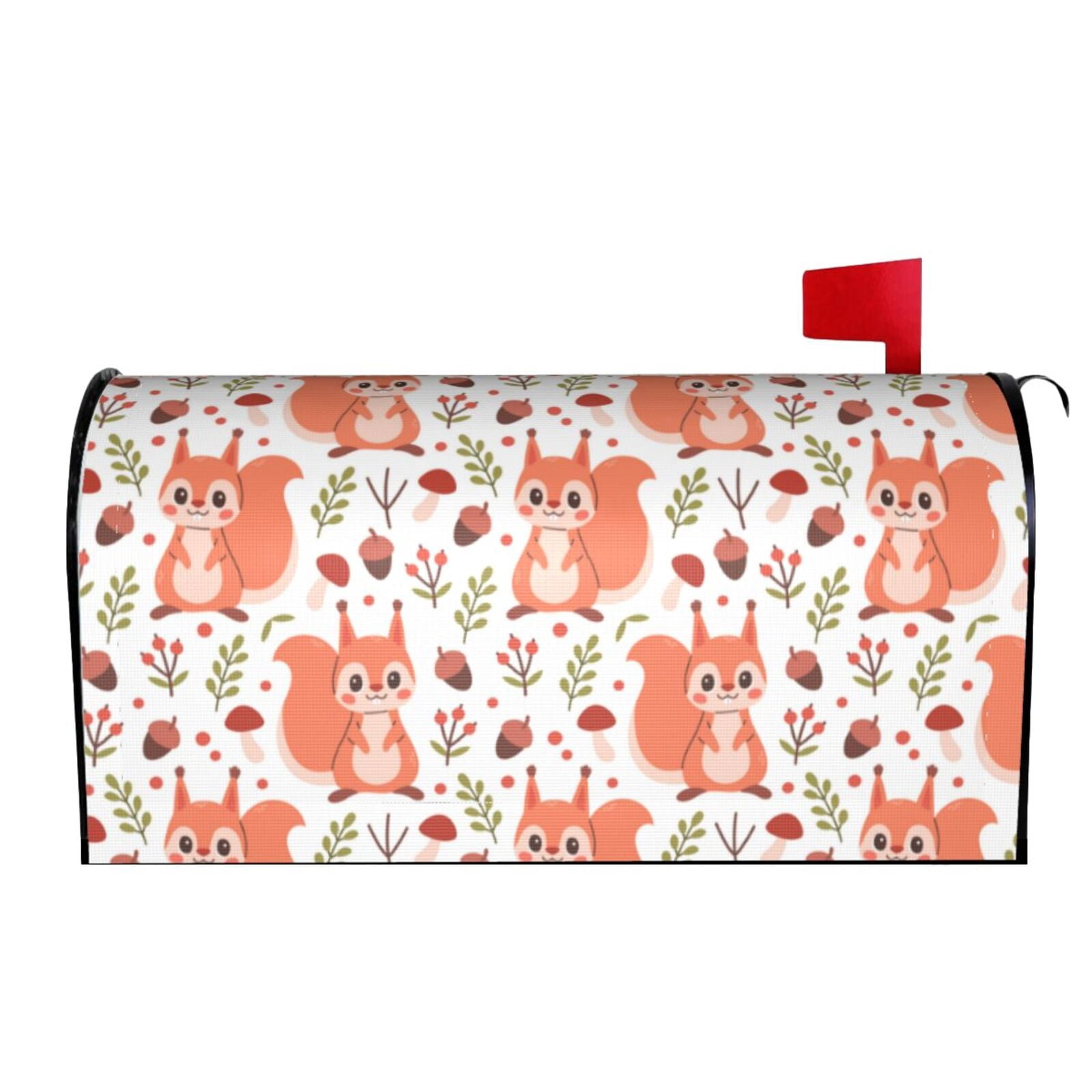 Xecao Squirrel And for Mailbox Cover with Magnetic Strips, Waterproof and Sunscreen, Adds a Decorative Touch to Your Garden Yard.