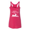 thumbnail image 2 of Missed Your Call Fishing Line Joke Fishing Tri-Blend Racerback Tank Top, Shocking Pink, Small, 2 of 3
