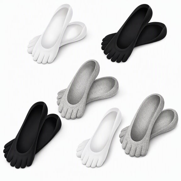BlinkLLX 6 Pairs No Show Toe Socks Women Low Cut Toe Separator Socks Invisible Liner Boat Breathable Athletic Cotton Sock