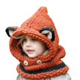 thumbnail image 1 of Gorro de invierno MACHAO con orejeras y bufandas para niños Naranja 2-8 años, 1 of 5