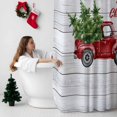 thumbnail image 5 of Merry Christmas Winter Bathroom Shower Curtain Red Truck Tree Gray Wood Grain Waterproof Washable Shower Curtains for Bathtub Bath Decor with Grommets and Hook 66 X 72 Inch, 5 of 8
