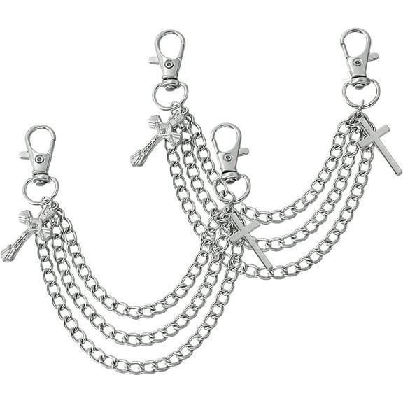 Masteelf Silver Alloy Shoe Chains for Shoes with Decorative Holes and Better Color Retention 1 Pair