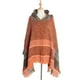 thumbnail image 5 of Poncho con capucha y estampado azteca bohemio para mujer con borlas, 5 of 6