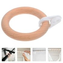 WHAMVOX 6Pcs Wooden Curtain Pole Rings Shower Curtain Rings Farmhouse Curtain Drapery Rings