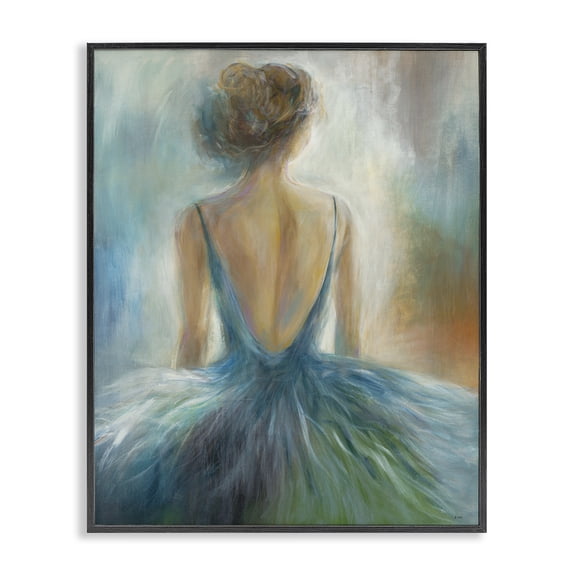 Stupell Industries Victorian Ballet Girl Figure Black Framed Giclee Art, 11 x 14, by K. Nari