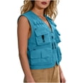 thumbnail image 4 of UAMVSH Womens Plus Size Tank Tops V Neck Sleeveless Work Vest Breathable Casual Outdoor Hiking Tanks with Multiple Pockets, 4 of 6
