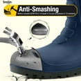 thumbnail image 4 of SMILIN PVC Rubber Rain Boots for Men,Steel Toe Waterproof and Slip Resistant lightweight Knee Men's Work Boots,Navy Blue Color,US Size 7, 4 of 8