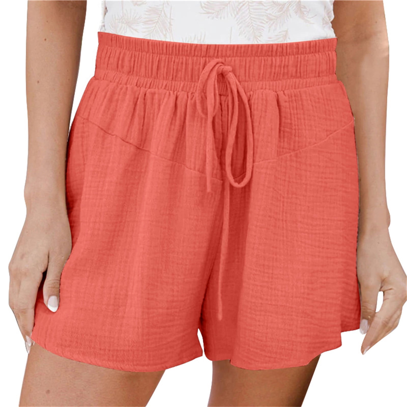zuwimk Shorts For Women,Women's Missy Relaxed Fit Avey Knit Waist Cargo Bermuda  Short Watermelon Red,XL - Walmart.com