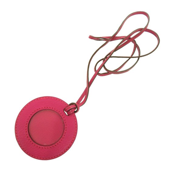 Pre-Owned Hermes Chevre Mysore Rose Shocking M Stamp Accessory Bag Charm Keychain 0185HERMES