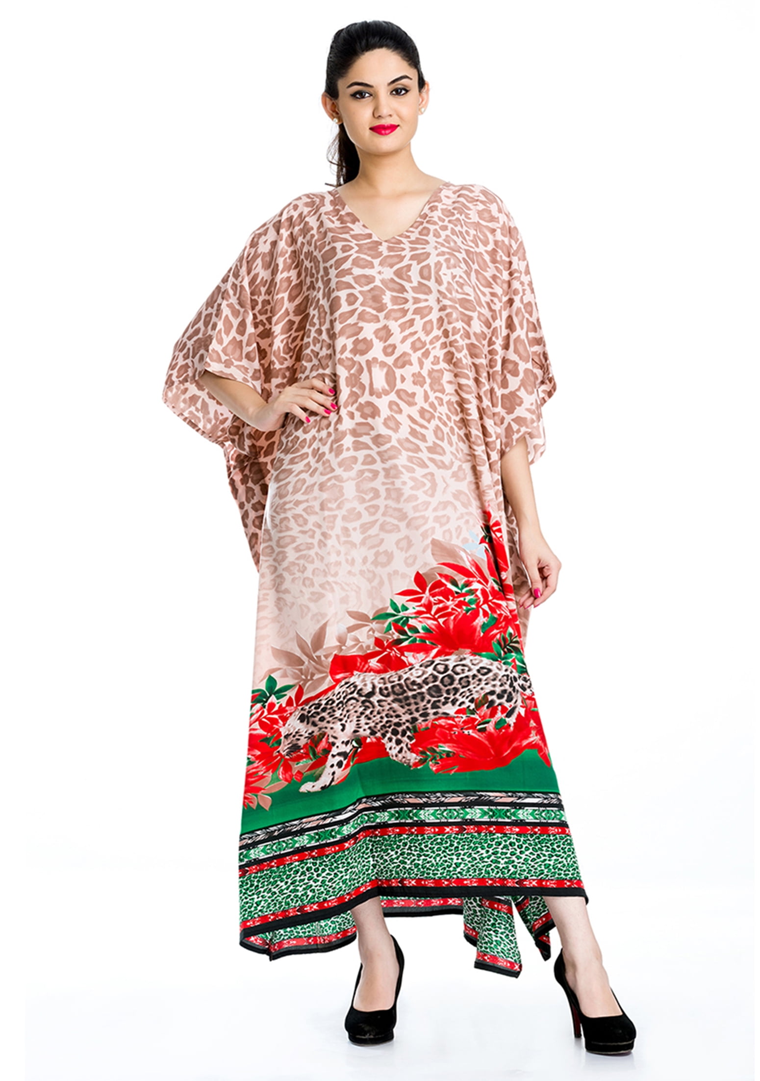 leopard kaftan dress