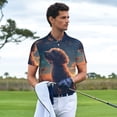 thumbnail image 3 of Honeii Starry Sky Cloud Puppy print Polo Shirt, a classic short-sleeved, button-down golf shirt designed for men3X-Large, 3 of 6