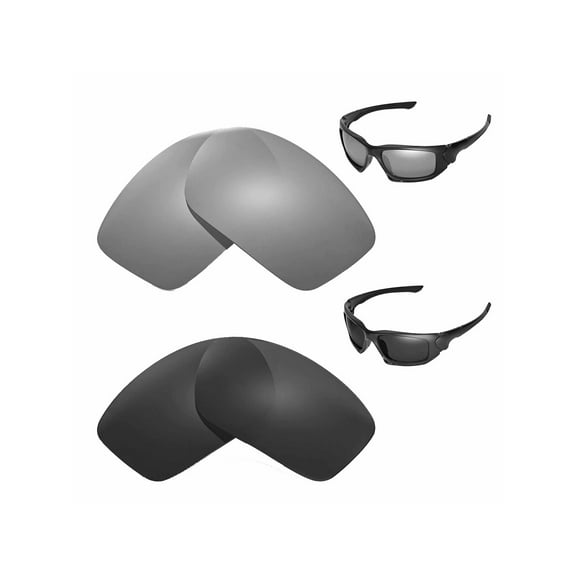 Walleva Polarized Titanium   Black Replacement Lenses for Oakley Scalpel Sunglasses