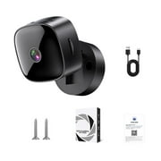 Wireless WiFi Indoor Security Camera with HD Wide-Angle View Night Vision Mobile App Remote Monitoring Black 1-Pack