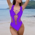 thumbnail image 2 of Women's Cut Out Fishnet Teddy Lingerie Mesh One Piece Bodysuit, 2 of 6