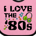 thumbnail image 4 of Inktastic I Love the '80s-musical notes Boys or Girls Baby Bib, 4 of 4