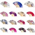 thumbnail image 5 of 2 uds verano Vintage bambú seda plegable mano flor abanico baile chino fiesta bolsillo regalos boda colorido, 5 of 5