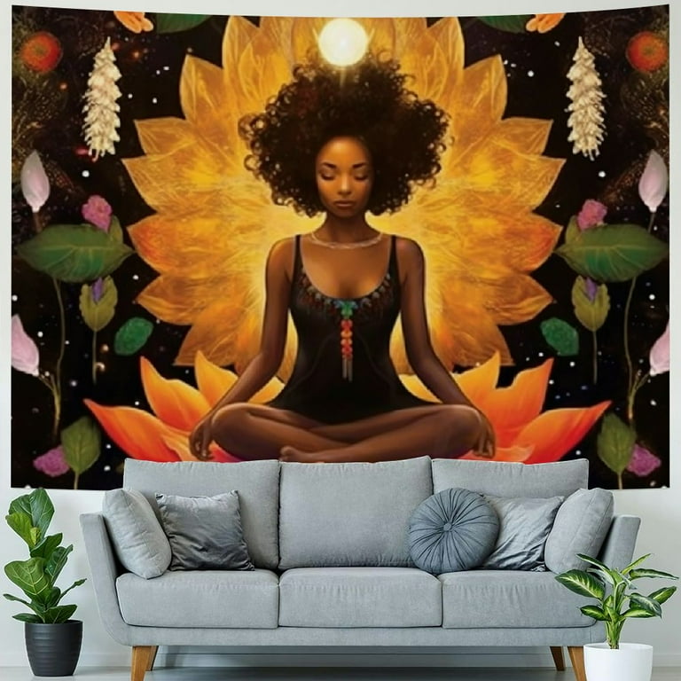 Shiartex African Chakra Tapestry African American Woman Zen