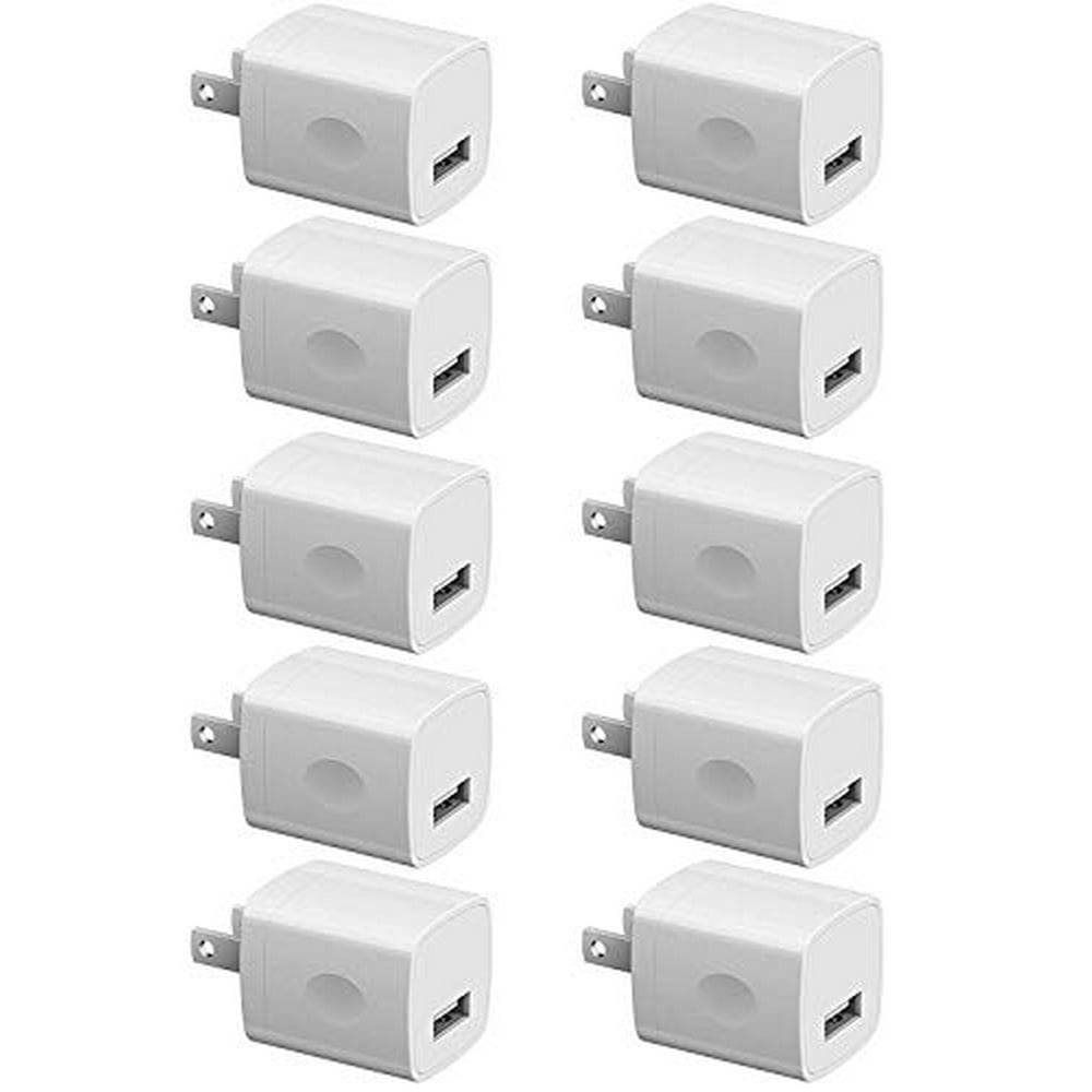10Pack 5V USB Plug Charger Wall Plug Power Adapter Fast Charging