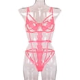 thumbnail image 4 of Mono de lencería sexy body de vendaje erótico de encaje de flores huecas, S, rosa AweSitey XX000114-03, 4 of 7