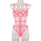 thumbnail image 4 of Mono de lencería sexy body de vendaje erótico de encaje de flores huecas, S, rosa tholdsy XX000114-03, 4 of 7