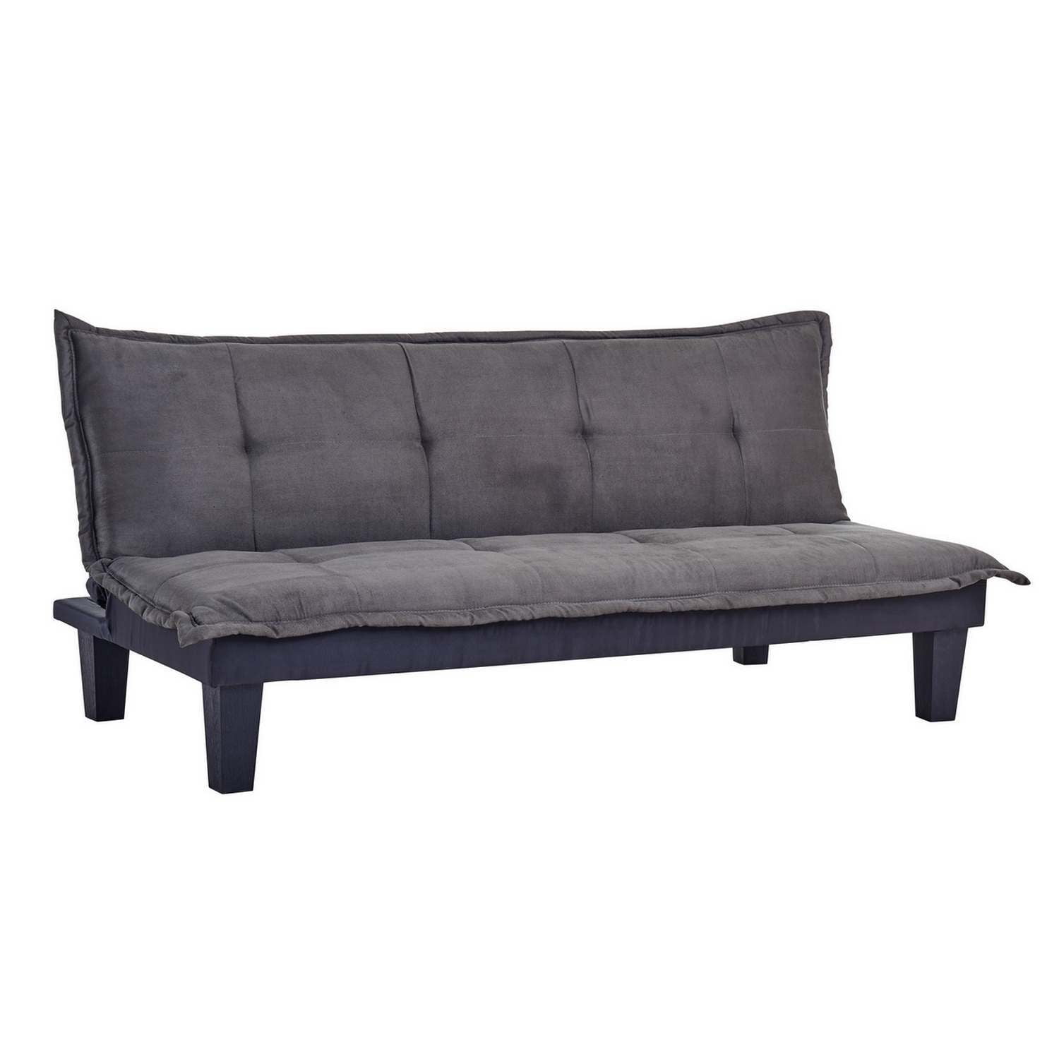 Homegear Furniture Microfiber Futon Sofa Bed Recliner Couch Black