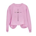 thumbnail image 4 of Valentine's Day Shirt For Womens Classic Love Heart Print Graphic Round Neck Tees Long Sleeved Loose Fit Casual Comforts Sweatshirt Tops Pink L, 4 of 4