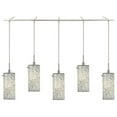 thumbnail image 3 of Woodbridge Lighting Tube 5-Light Glass Linear Pendant in Satin Nickel/White, 3 of 5