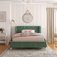 thumbnail image 3 of Max & Finn Ambrosia Kids' Full Upholstered Bed, Teal Velvet, 3 of 18