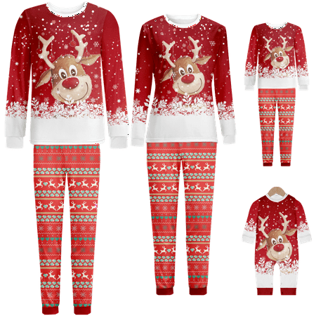 

Family Christmas Pajamas Sets Christmas Printed Sizes Baby-Kids-Adult-Pet 2 Pieces Top and Pants Bodysuits Xmas Pjs Set