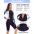 thumbnail image 5 of Women’s Long Sleeve One Piece Swimsuit Boyleg Dive Skin Rashguard Printed Surfing Bathing Suit, 5 of 6