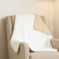 thumbnail image 4 of CREVENT Soft Plush Girls Beige and White Minky Baby Quilt Blanket, 4 of 5