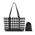 thumbnail image 7 of FORMRS Canvas Laptop Tote Bag for Women with 15.6" Computer Compartments Shoulder Handbag, Black and White Geometric, 7 of 7