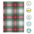 thumbnail image 3 of Kane Holiday PEVA Vinyl Tablecloth, Red and Green Tartan Plaid,  Flannel Backed 60 inches, 3 of 7