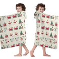 thumbnail image 4 of Beige Christmas Santa and Train Pattern Hooded Bath Towel，60"x35" for Ages 3 To 12 Kids, Quick Dry Lightweight Soft Microfiber Hood Beach Towel Cover Up for Kids, 4 of 7