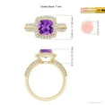 thumbnail image 4 of ANGARA Natural Twisted Rope Cushion 1.35 ct Amethyst Halo Ring in 14K Yellow Gold for Women (Size-7mm) | February Birthstone, Birthday, Anniversary, Jewelry Gift for Women | Natural Amethyst Ring, 4 of 8