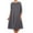 Charcoal, variant on Women's Plus Size Casual 3/4 Sleeves Basic A-Line Pleated Solid Midi Dress Made in USA