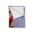 thumbnail image 2 of Spanish Soft Flannel Fleece Throw Blanket, Daincing Cartoon Lady with a Fan and Ethnic Clothes, Cozy Plush for Indoor and Outdoor Use, 50" x 70", Maroon Vermilion, by Ambesonne, 2 of 6