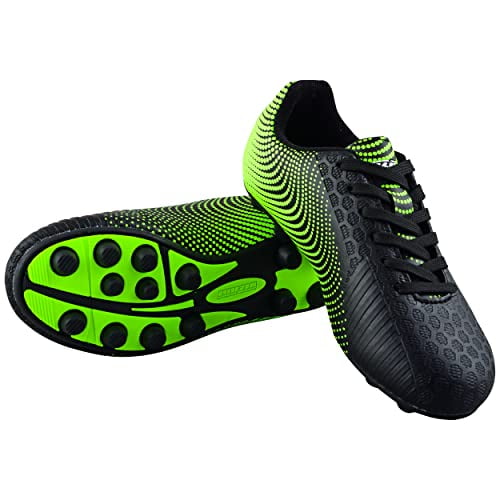 Vizari Kids Stealth FG Outdoor Firm Ground Soccer Shoes/Cleats | for Boys and Girls (Black/Green, 10.5 Little Kid)