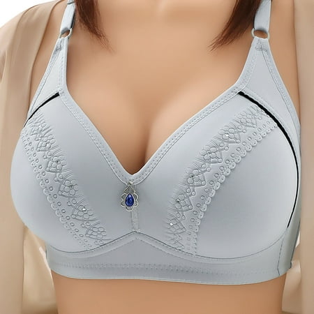 Akiihool Everyday Bras Women s Balconette Bra with Padded Straps  Collection Eliza (Blue 40)