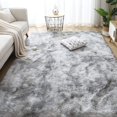 thumbnail image 1 of Soft Carpet Living Room Carpet Anti Slip Fluffy Bedroom Carpet Shaggy Carpet Floor Mat Large for Hallway Bedroom (Grey/White, 140 * 200), 1 of 5